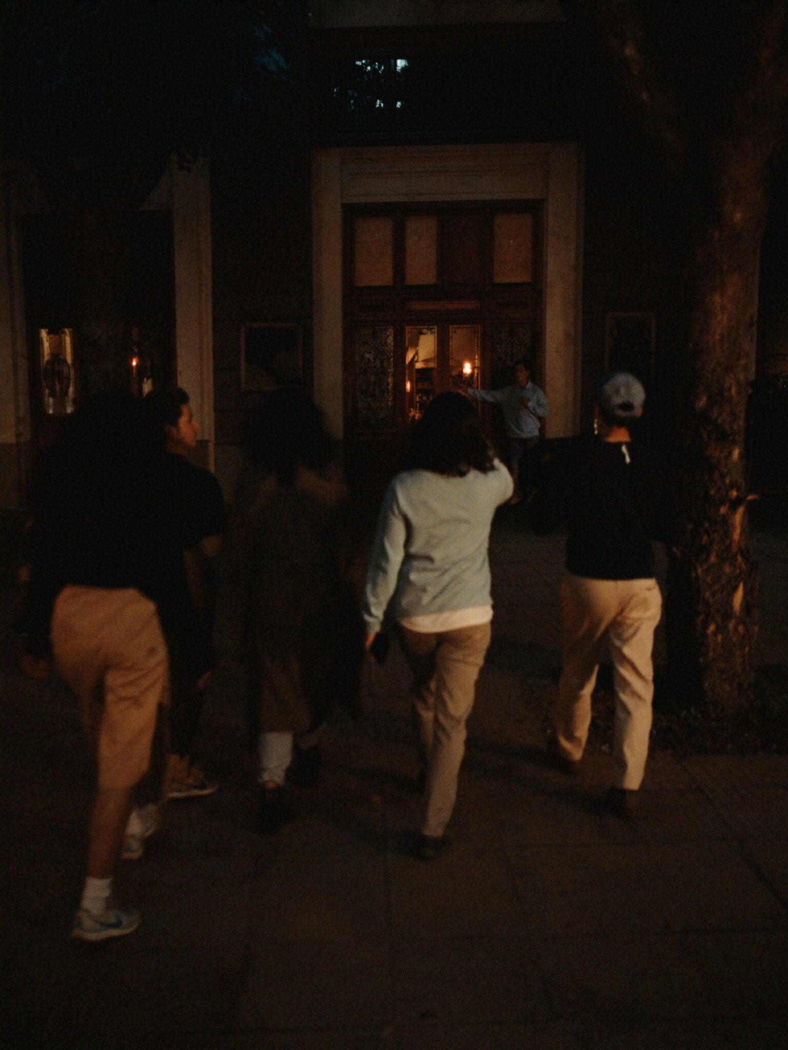 The group gathering at the meeting point